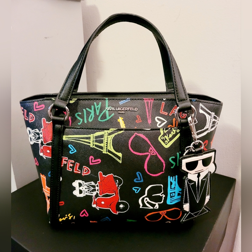 Karl Lagerfeld Adele Paris graffiti satchel
